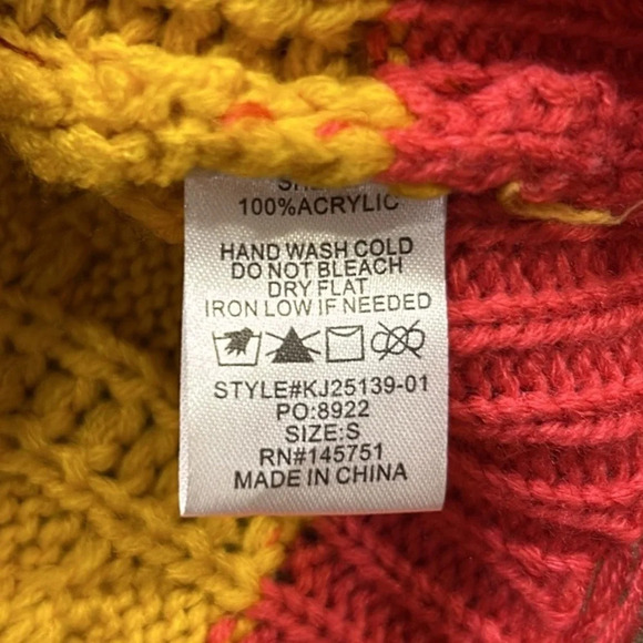 Peach Love California Women's Multi-color Oversized Knit Cardigan Sweater Small - Picture 9 of 11